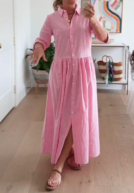 Comfy Oversize Check Dress