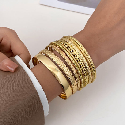 Vintage Bangle Bracelet Set - 10 Pieces
