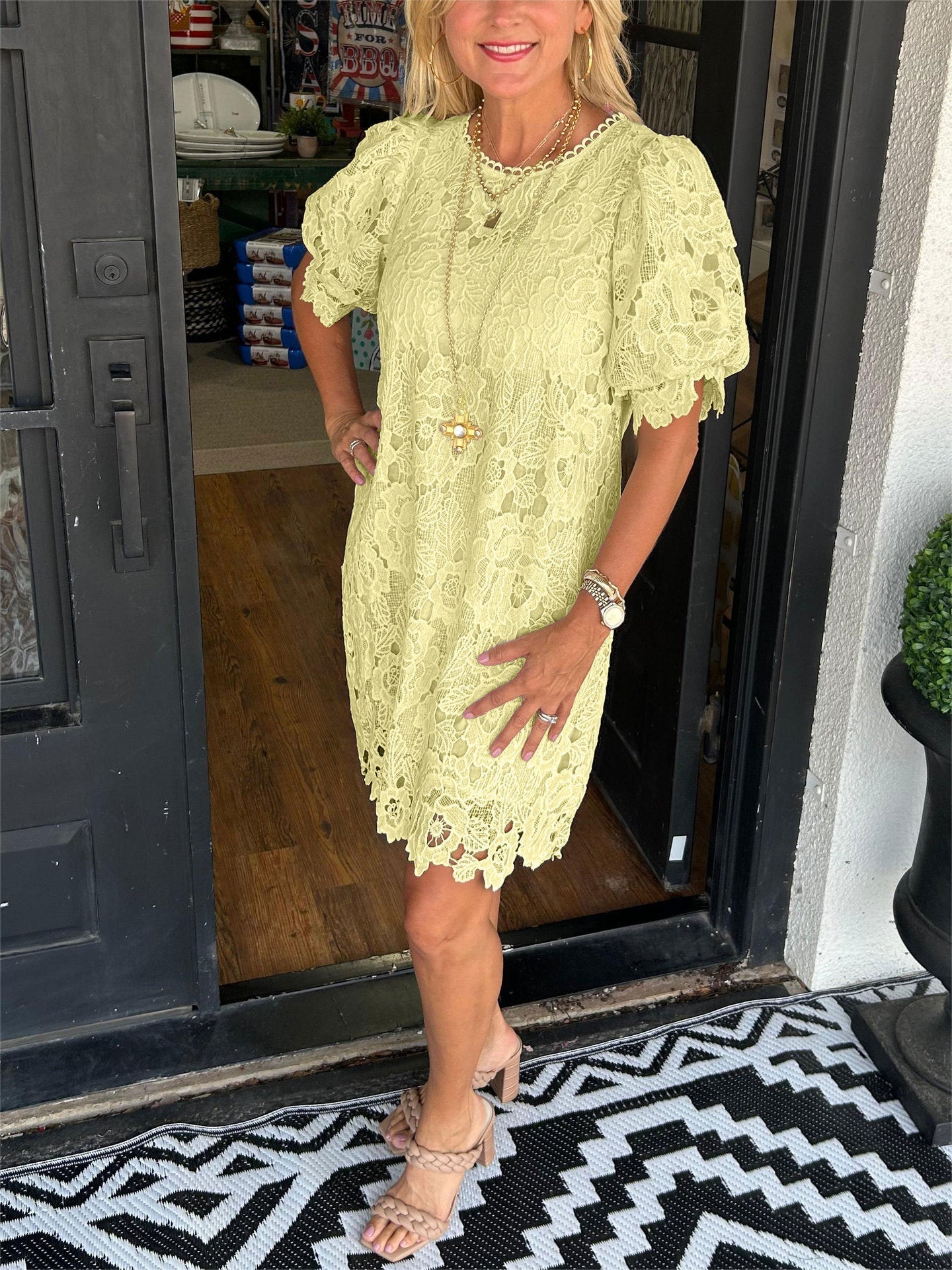 Elegant Comfy  Lace Short Dress