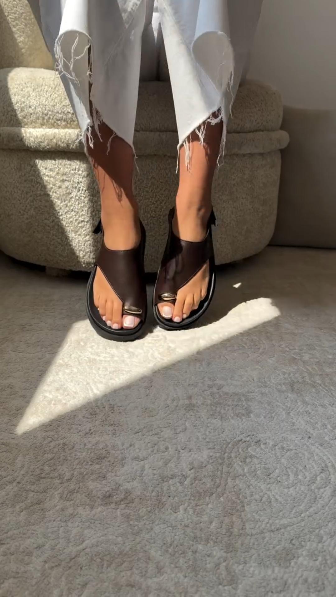 Polished Edge Asymmetric Toe Sandals