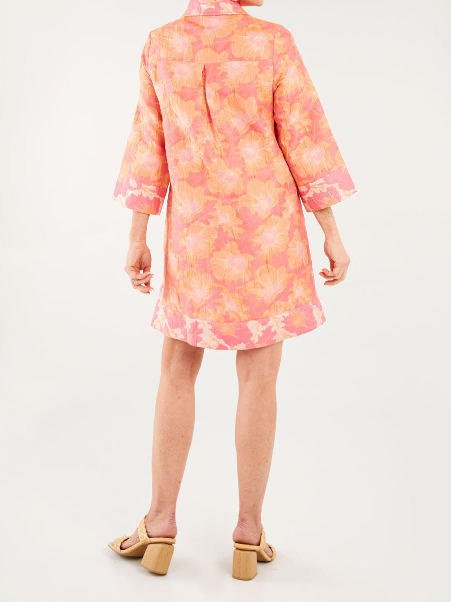 Printed Collared Neck Mini Dress