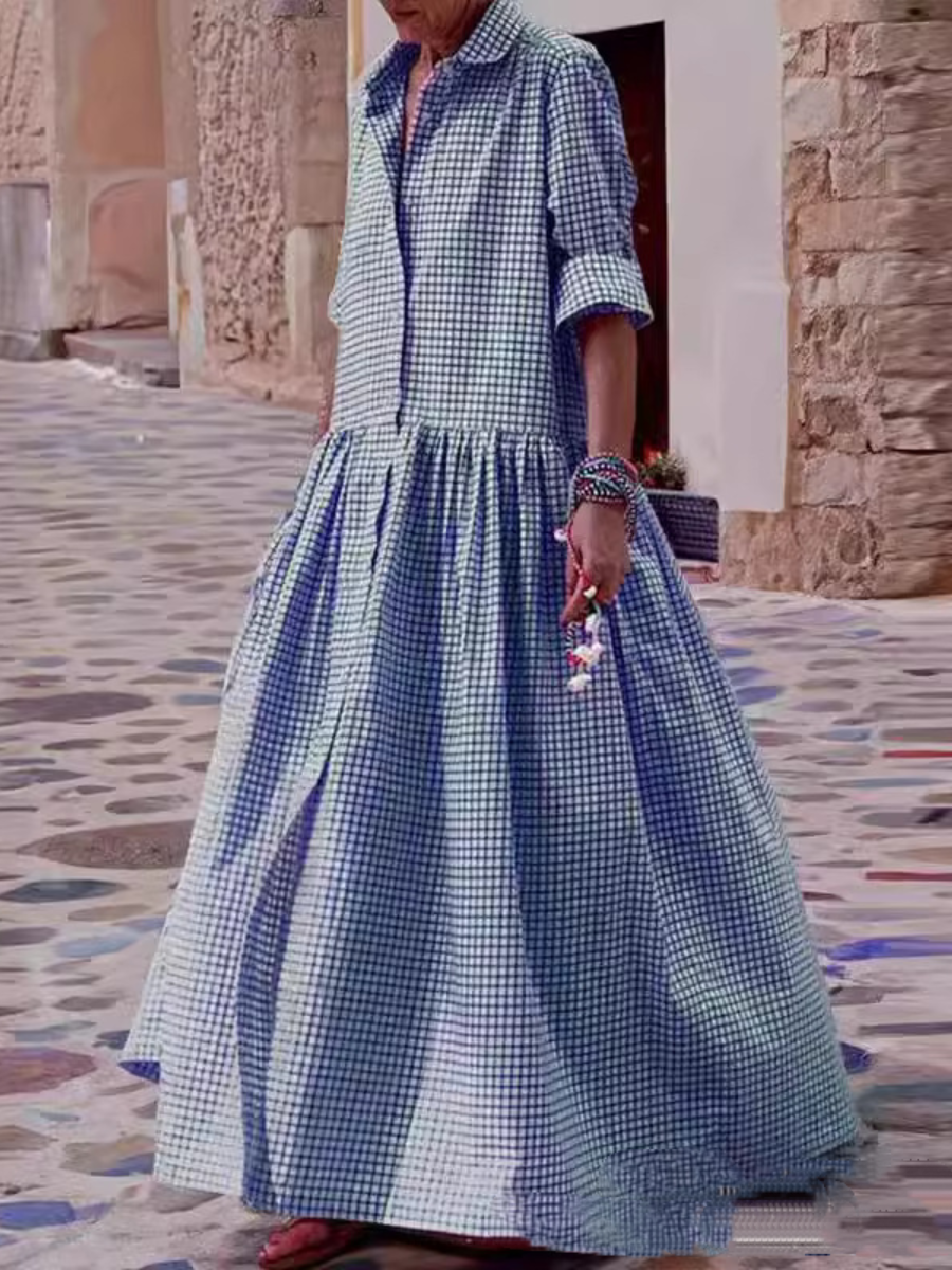 Comfy Oversize Check Dress