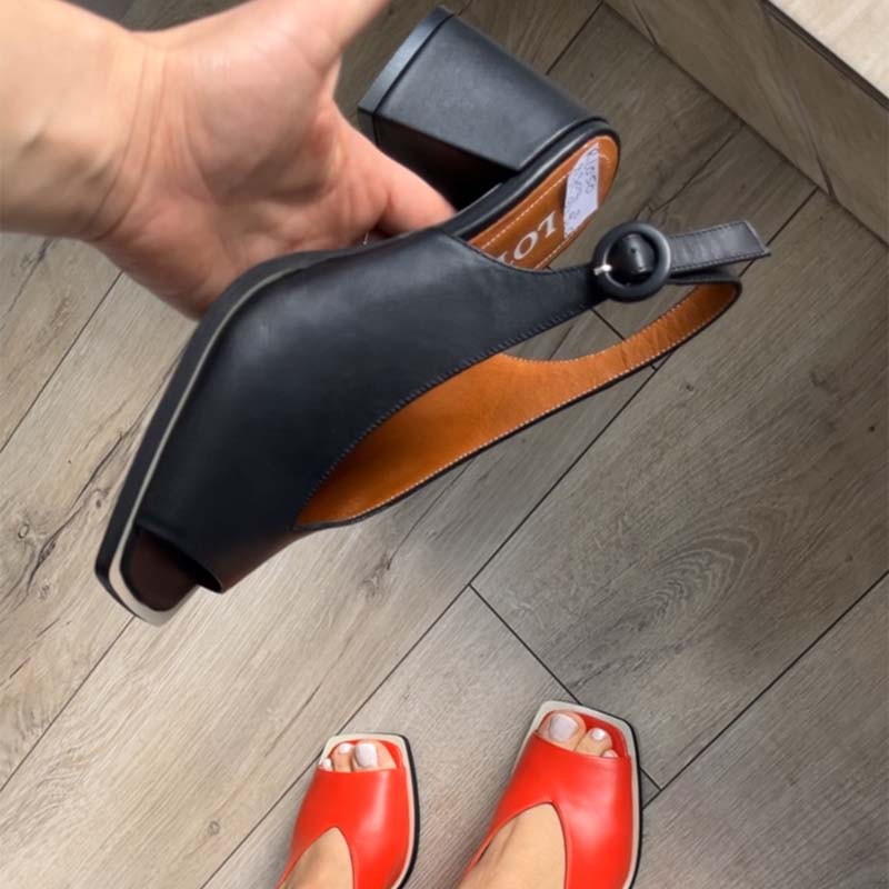 Thick Heel Fish-toe Sandals Pumps