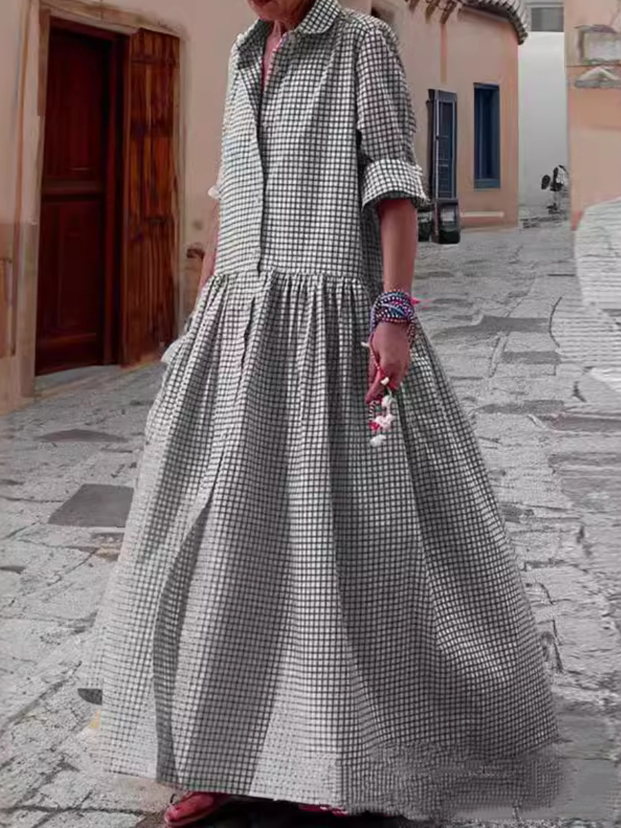 Comfy Oversize Check Dress