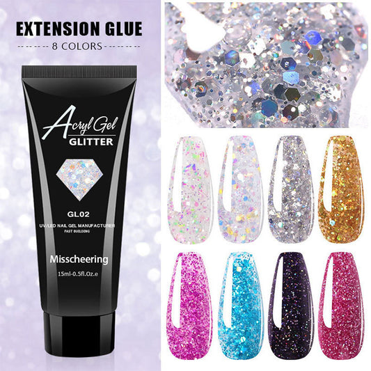 Sequins Glitter Poly Nail Gel Extension Builder Gel