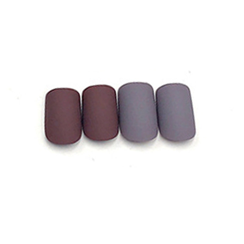 136 Frosted Nude Color Short Length Dark Fake Nails Nail Tips