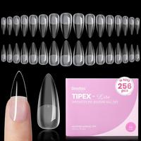 Beetles Tipex Lite Apex Nail Tips, 96PCS 256PCS 512PCS Stiletto Square Almond Coffin Pre-Building Pre-Etched Acrylic Nail Tips for Flat Nails & C-Curves Nail Beds