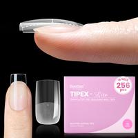 Beetles Tipex Lite Apex Nail Tips, 96PCS 256PCS 512PCS Stiletto Square Almond Coffin Pre-Building Pre-Etched Acrylic Nail Tips for Flat Nails & C-Curves Nail Beds