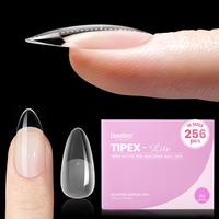Beetles Tipex Lite Apex Nail Tips, 96PCS 256PCS 512PCS Stiletto Square Almond Coffin Pre-Building Pre-Etched Acrylic Nail Tips for Flat Nails & C-Curves Nail Beds