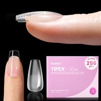 Beetles Tipex Lite Apex Nail Tips, 96PCS 256PCS 512PCS Stiletto Square Almond Coffin Pre-Building Pre-Etched Acrylic Nail Tips for Flat Nails & C-Curves Nail Beds