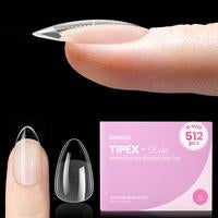 Beetles Tipex Lite Apex Nail Tips, 96PCS 256PCS 512PCS Stiletto Square Almond Coffin Pre-Building Pre-Etched Acrylic Nail Tips for Flat Nails & C-Curves Nail Beds