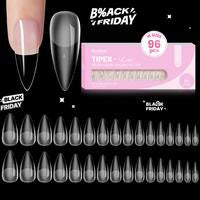 Beetles Tipex Lite Apex Nail Tips, 96PCS 256PCS 512PCS Stiletto Square Almond Coffin Pre-Building Pre-Etched Acrylic Nail Tips for Flat Nails & C-Curves Nail Beds