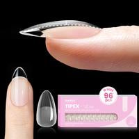 Beetles Tipex Lite Apex Nail Tips, 96PCS 256PCS 512PCS Stiletto Square Almond Coffin Pre-Building Pre-Etched Acrylic Nail Tips for Flat Nails & C-Curves Nail Beds