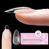 Beetles Tipex Lite Apex Nail Tips, 96PCS 256PCS 512PCS Stiletto Square Almond Coffin Pre-Building Pre-Etched Acrylic Nail Tips for Flat Nails & C-Curves Nail Beds