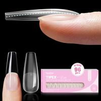 Beetles Tipex Lite Apex Nail Tips, 96PCS 256PCS 512PCS Stiletto Square Almond Coffin Pre-Building Pre-Etched Acrylic Nail Tips for Flat Nails & C-Curves Nail Beds