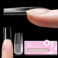 Beetles Tipex Lite Apex Nail Tips, 96PCS 256PCS 512PCS Stiletto Square Almond Coffin Pre-Building Pre-Etched Acrylic Nail Tips for Flat Nails & C-Curves Nail Beds