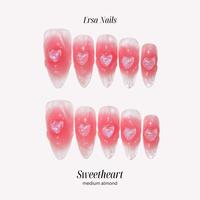 ErsaNails VALENTINE'S DAY Collection - Handmade PressOn Nails 10PCS | Acrylic, Reusable, Salon-Quality, Long-Lasting, Glossy Design