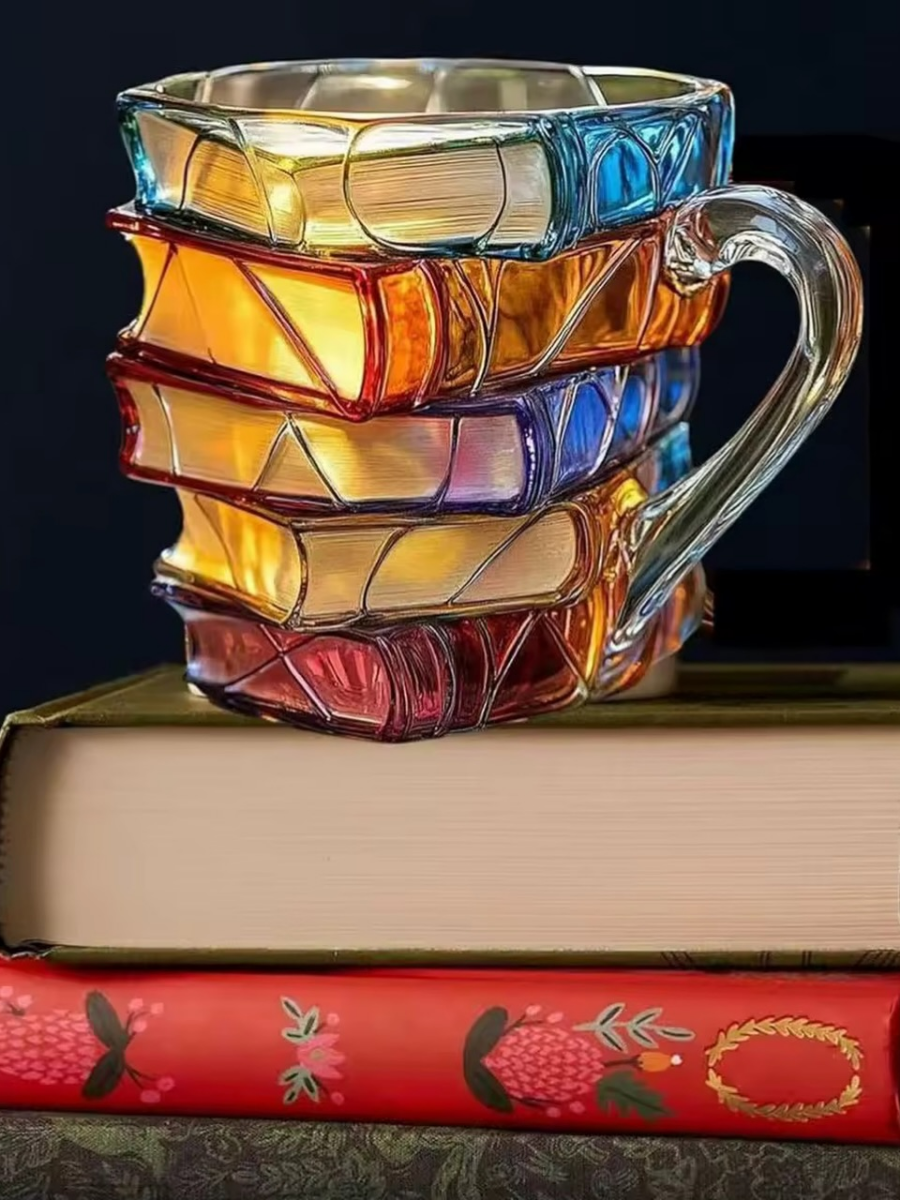 High Borosilicate Painted Book Mug